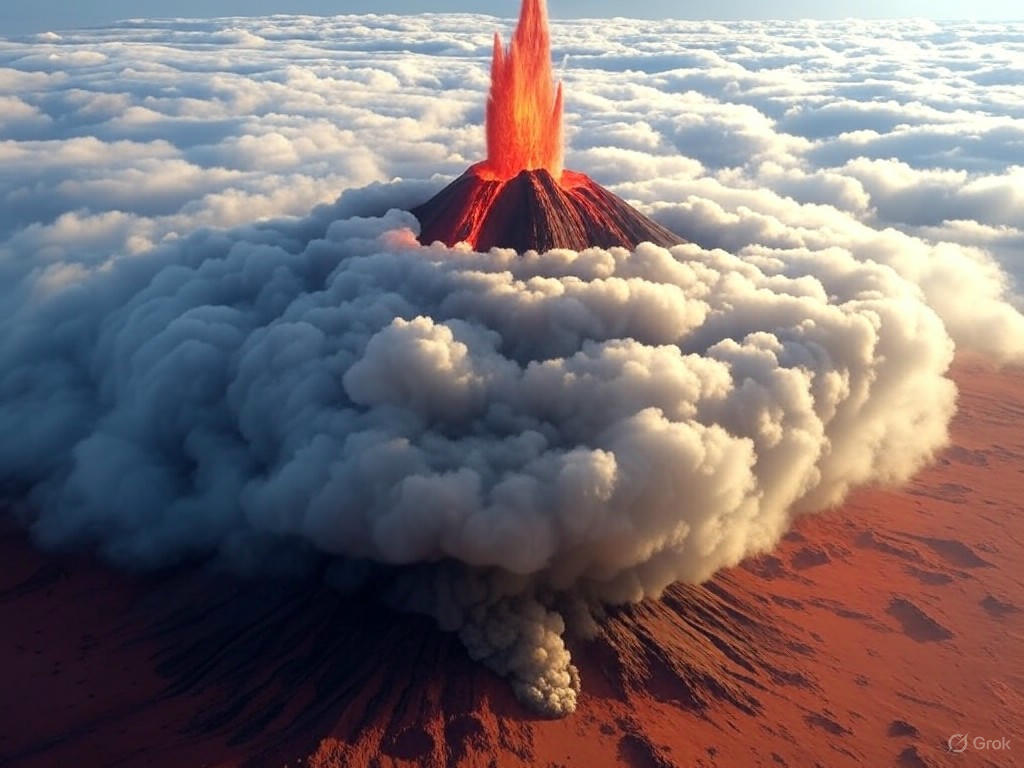 Mars’ Towering Giant: A Volcanic Marvel Caught at Dawn