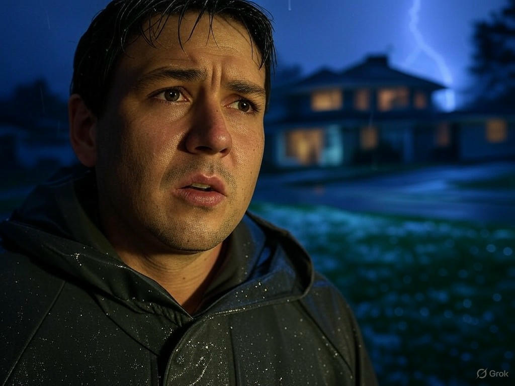 A Hero in the Storm: Man Rescues Stranded Family During Hailstorm