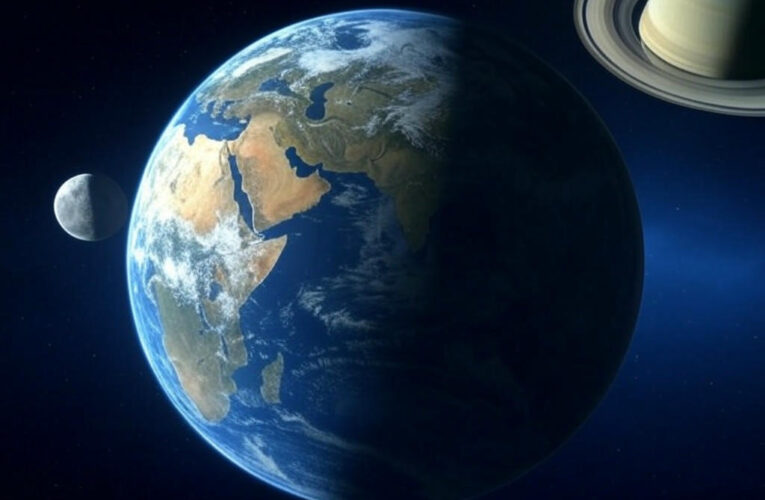 A Cosmic Portrait: Earth, Moon, and Saturn Unite in a Historic Snapshot